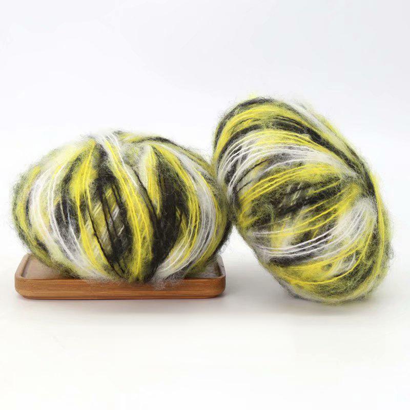 25g/Knäuel Mischfarbe Buntes Spezialgarn zum Handstricken Farbverlauf Handgefärbtes Mohar-Garn Gestrickter Pullover Schal Mütze Puppe