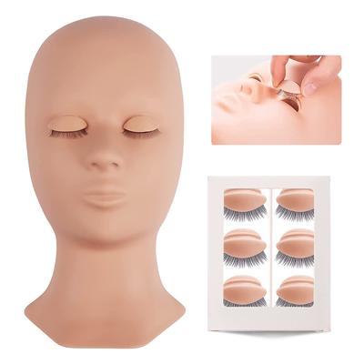 Kit de formation pour Extension de cils, tête de Mannequin de cils, remplacement des paupières, modèle de maquillage en Silicone, outils de tête de pratique des cils