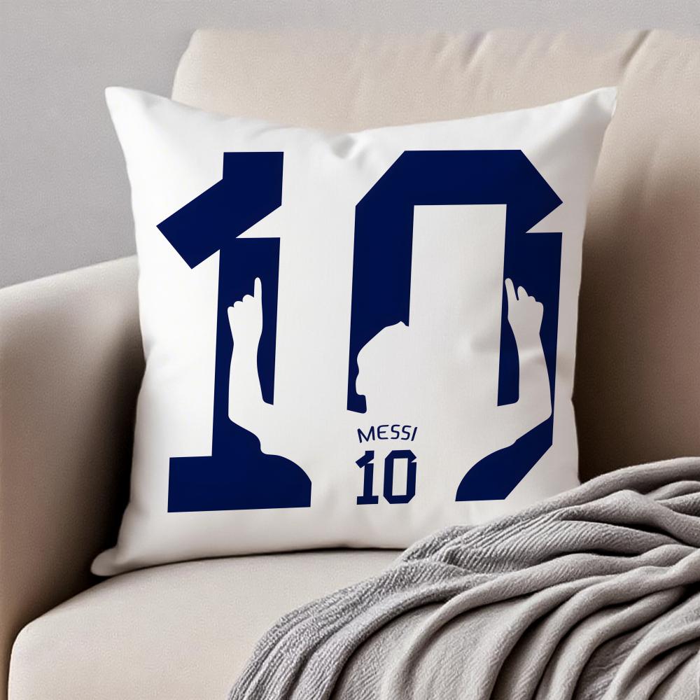 

Soccer Athlete LM 10 LLionel MMessi Cushion Cover Pillowcase Antidustmite Invisible Zipper Short Plush Sofa Cushion 30X30cm