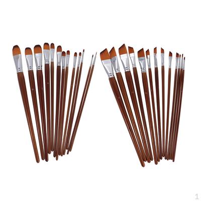 26 Pieces Brushes Painting Brush With Watercolor Handle For Gouache