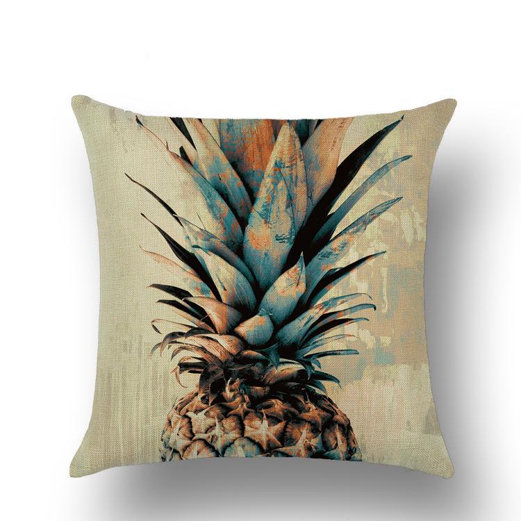Tropical Fruit Painted Pineapple Linen Pillow Pillow Case Casual Comfortable Car Sofa Office Cushion Cover