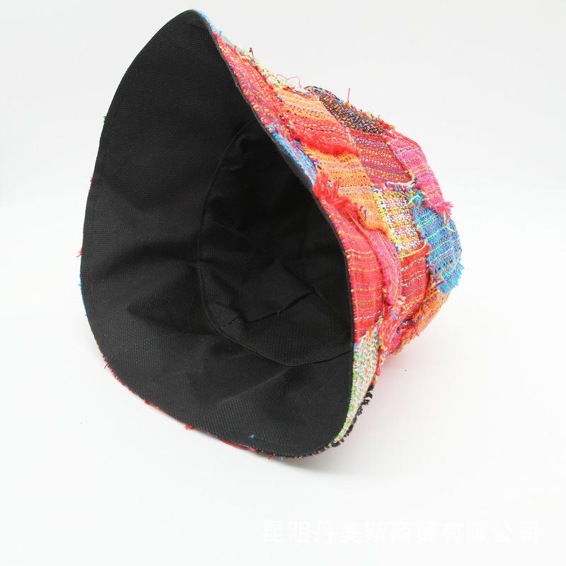 Unisex Ethnic Patchwork Wide-Brim Fisherman Sun Hat