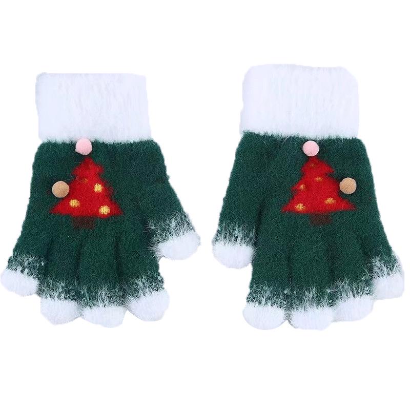 Children's Fingerless Knit Gloves - Warm, Cold-Proof, Five-Finger Design for 6-10 Year Olds, Ideal for Autumn and Winter Outdoor Activities.