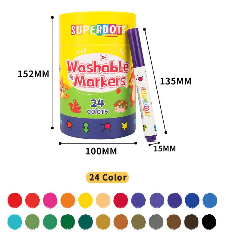 Super September Washable Marker Pen for Kids Water Color Washable Drawing Marker Pen