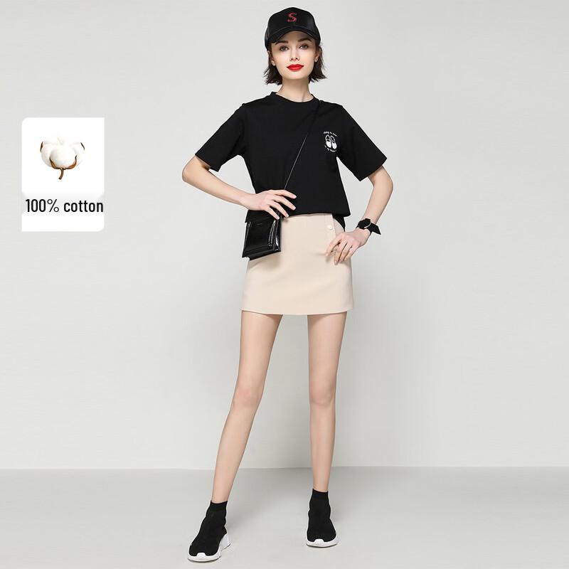 Bailuyu Women s Loose-Fit Graphic Print T-Shirt L