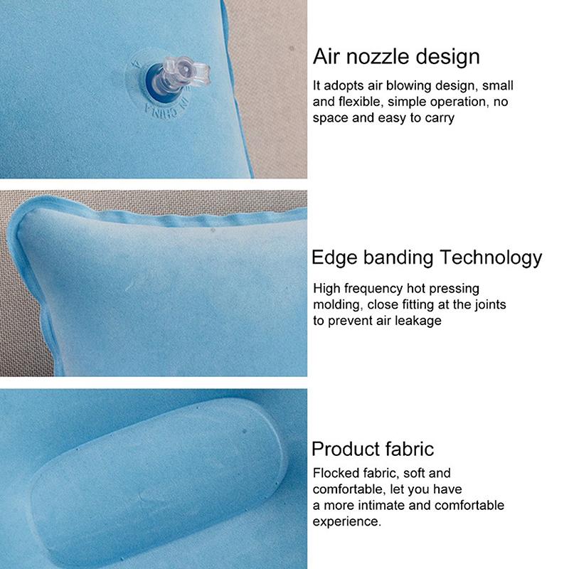 Travel Inflatable Pillow Flocking + Pvc Car Inflatable Bed Accessories Outdoor
