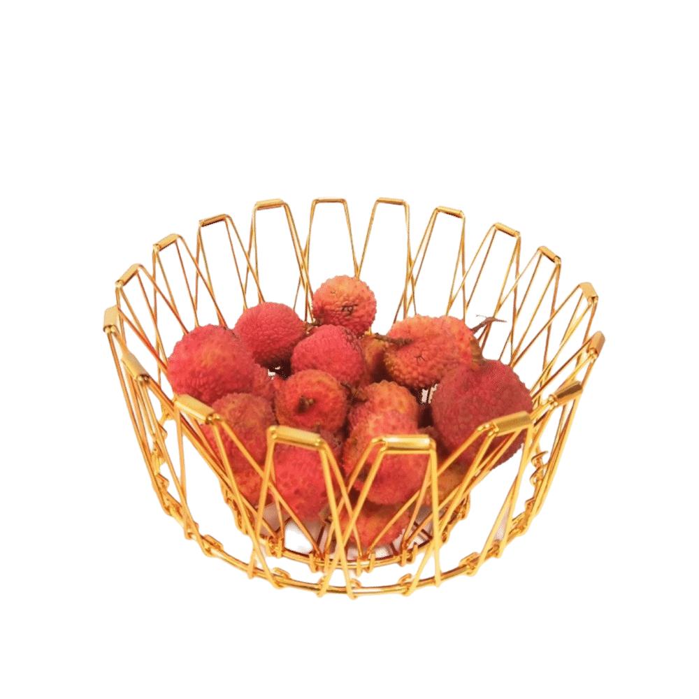 Multi-functional Hollow Structure Foldable Fruit Basket Scalable Simple Candy Dessert Rack Modern Storage Basket Desktop Storage