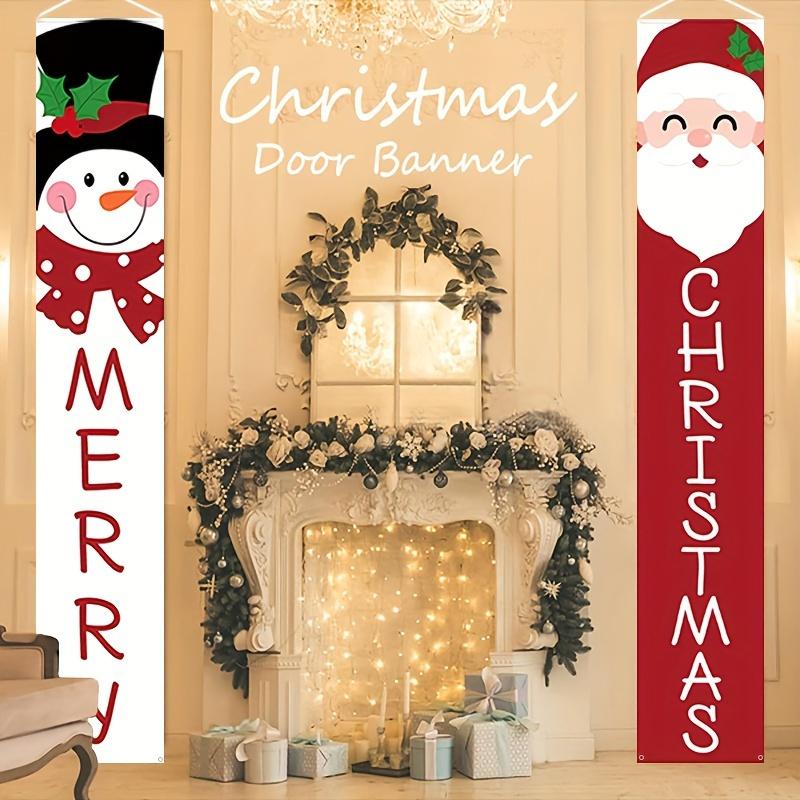 New Snowman Christmas Couplet Hanging Cloth Banner Party Decoration Background Cloth Flag Cloth