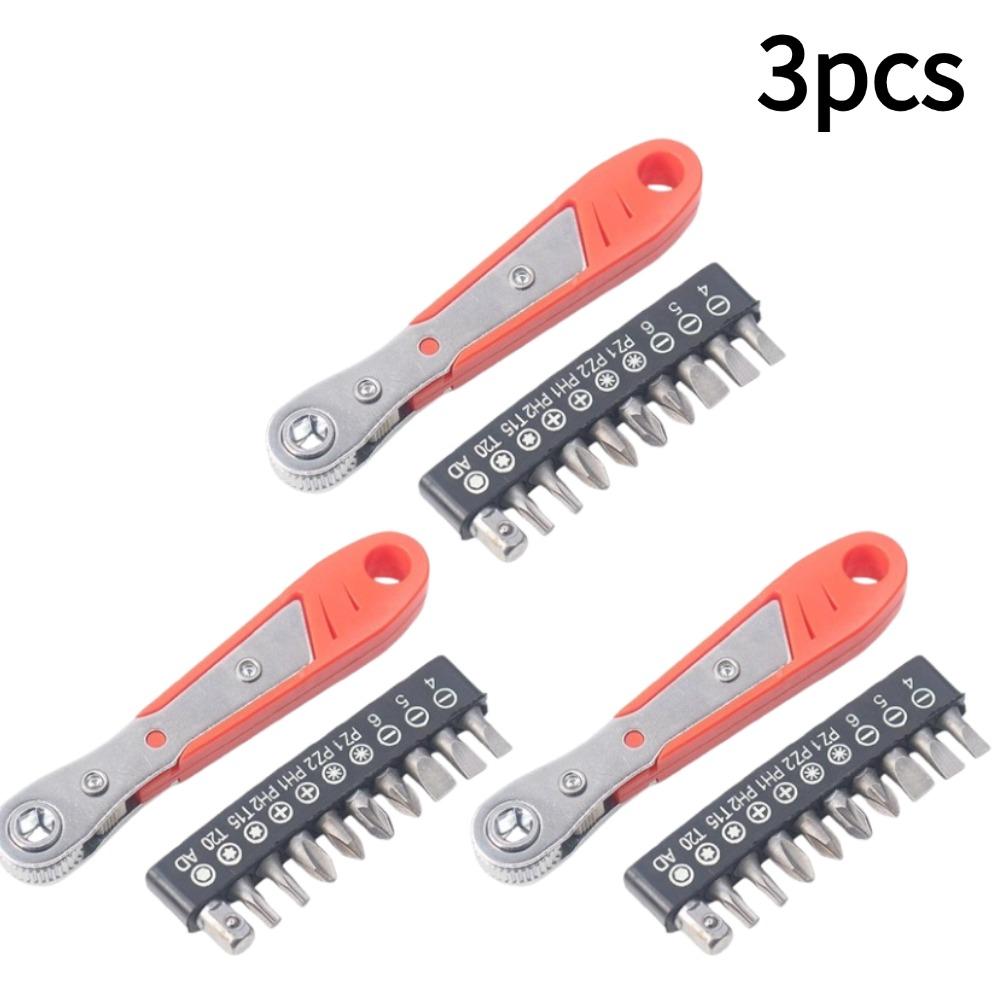 Mini Ratchet Wrench Screwdriver Adjustable Quick Release Socket Handle Repair Hand Tool for Screw Nut Operations