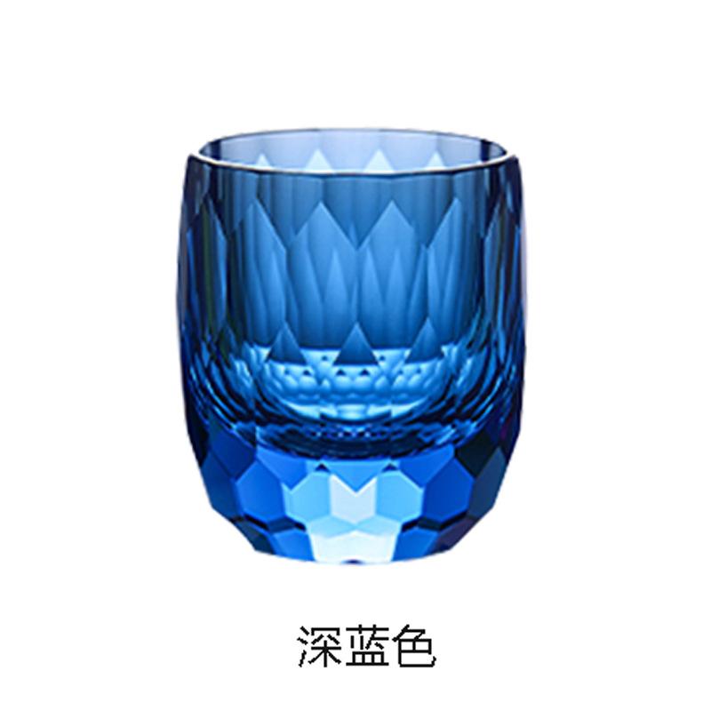 

Edo Kiriko Starlight Glass, high-end handcrafted lead-free K9 crystal glass, whisky and spirits glass, high-end gift cut glass 200ml темно-синий