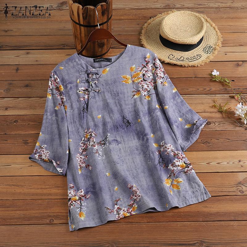 

ZANZEA Женские летние блузки с короткими рукавами и цветочным принтом Топы S жёлтый