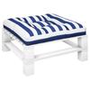 Pallet Cushion Blue and White Striped 70 X 70 X 12 Cm Fabric