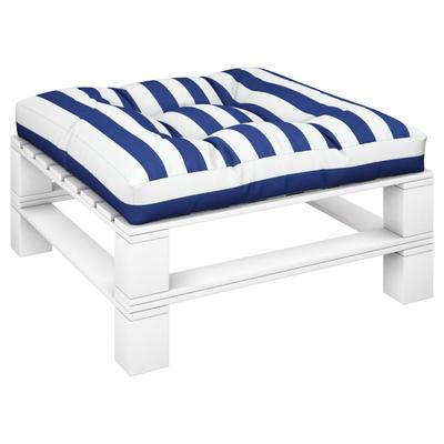 Pallet Cushion Blue and White Striped 70 X 70 X 12 Cm Fabric