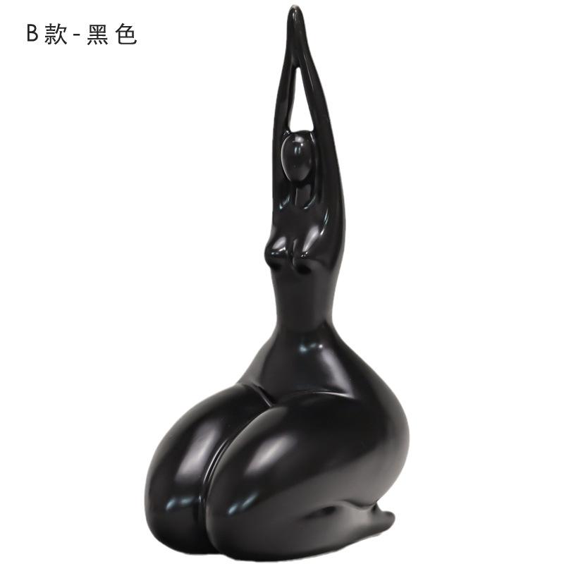 European Abstract White Woman Sculpture Ceramic Ornaments Modern Body Art Office Living Room Crafts Ornaments Home Accessories