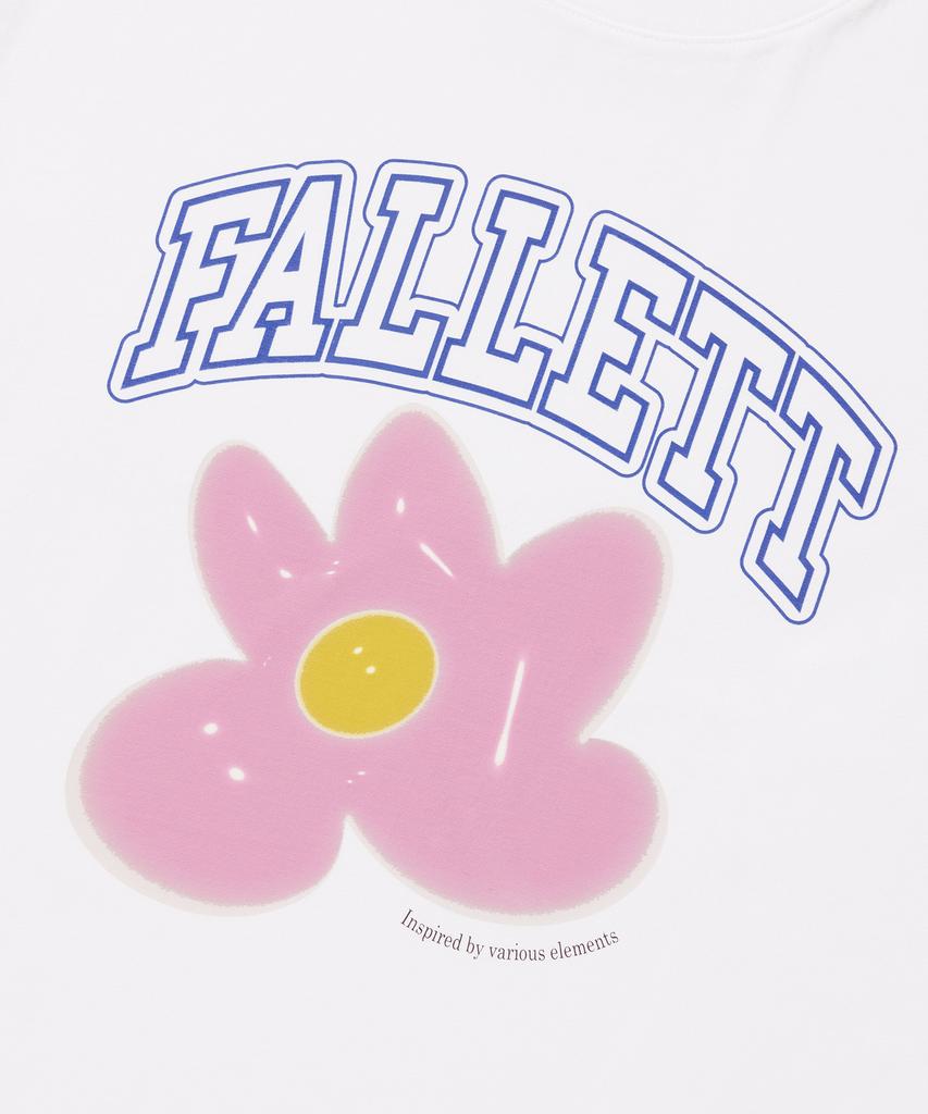 FALLETT Balloon Flower Short Sleeve T-Shirt White