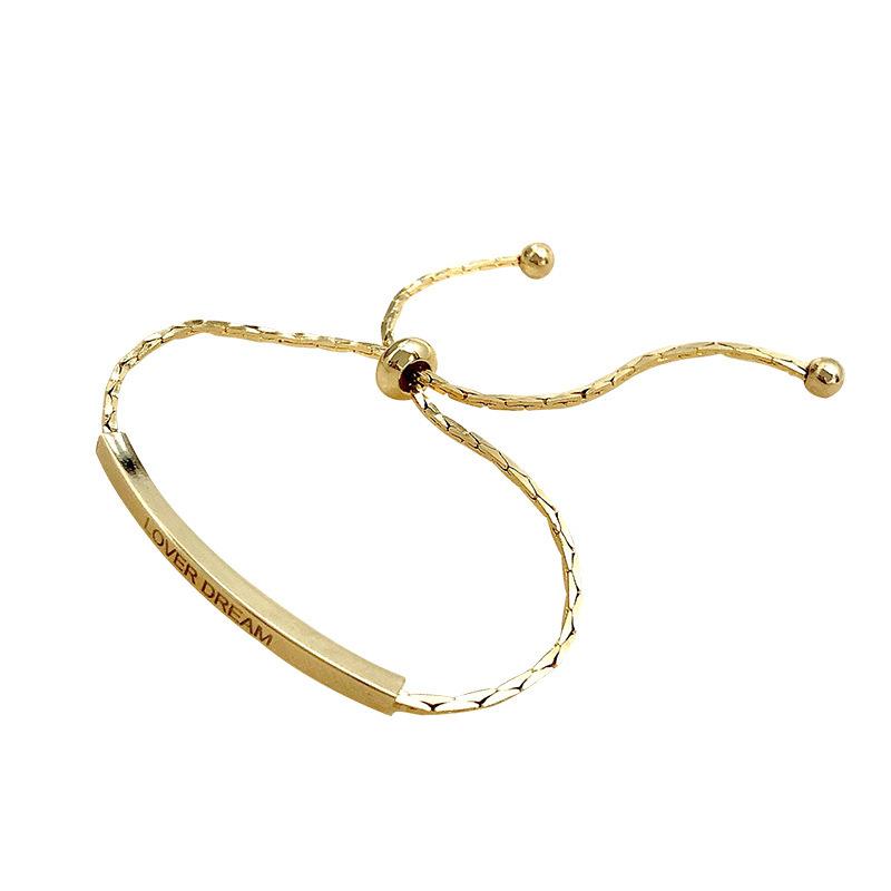 Simple Word Adjustable Niche Design Retro Bracelet Vintage Female Tide Cold Wind Bracelet