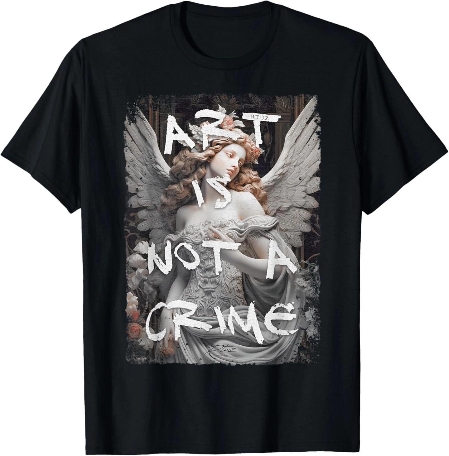 

Hip Hop Y2K Vintage Angel T-Shirt - Black, Unisex-Adults, Small XL