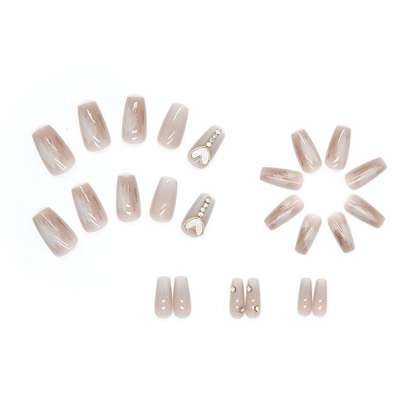 Temperament Versatile Wearing Nail Three-Dimensional Irregular Magic Mirror Powder Metal Texture Japanese Milk White Printing Nail Art