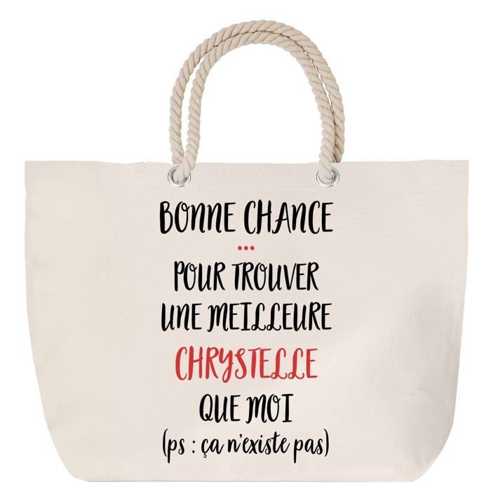 Sac de plage - PLANETEE - Chrystelle ça n'existe pas - Anse corde - Grand format - Personnalisé
