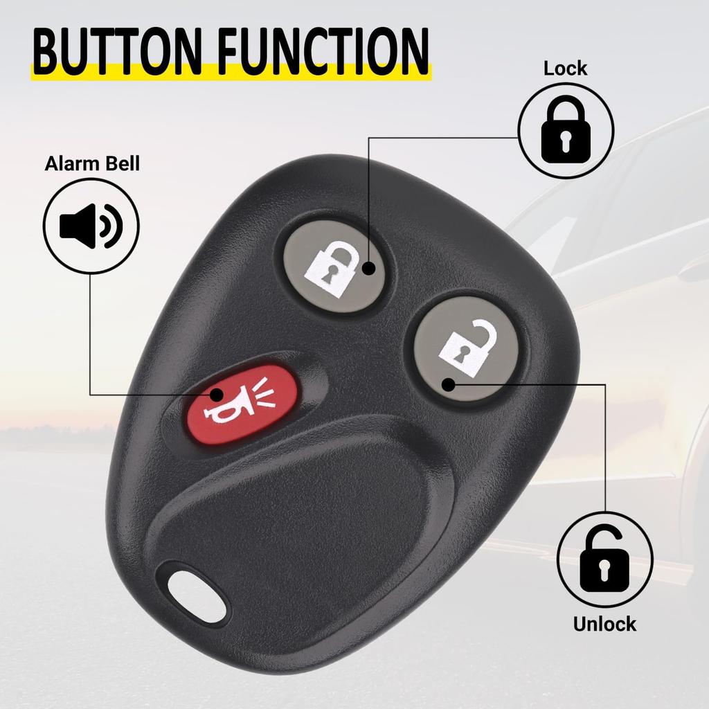 Keyless Entry Remote Key Fob Compatible with Chevy Tahoe Suburban Silverado Avalanche, GMC Sierra Yukon, Cadillac Escalade, Hummer H2 2003 2004 2005