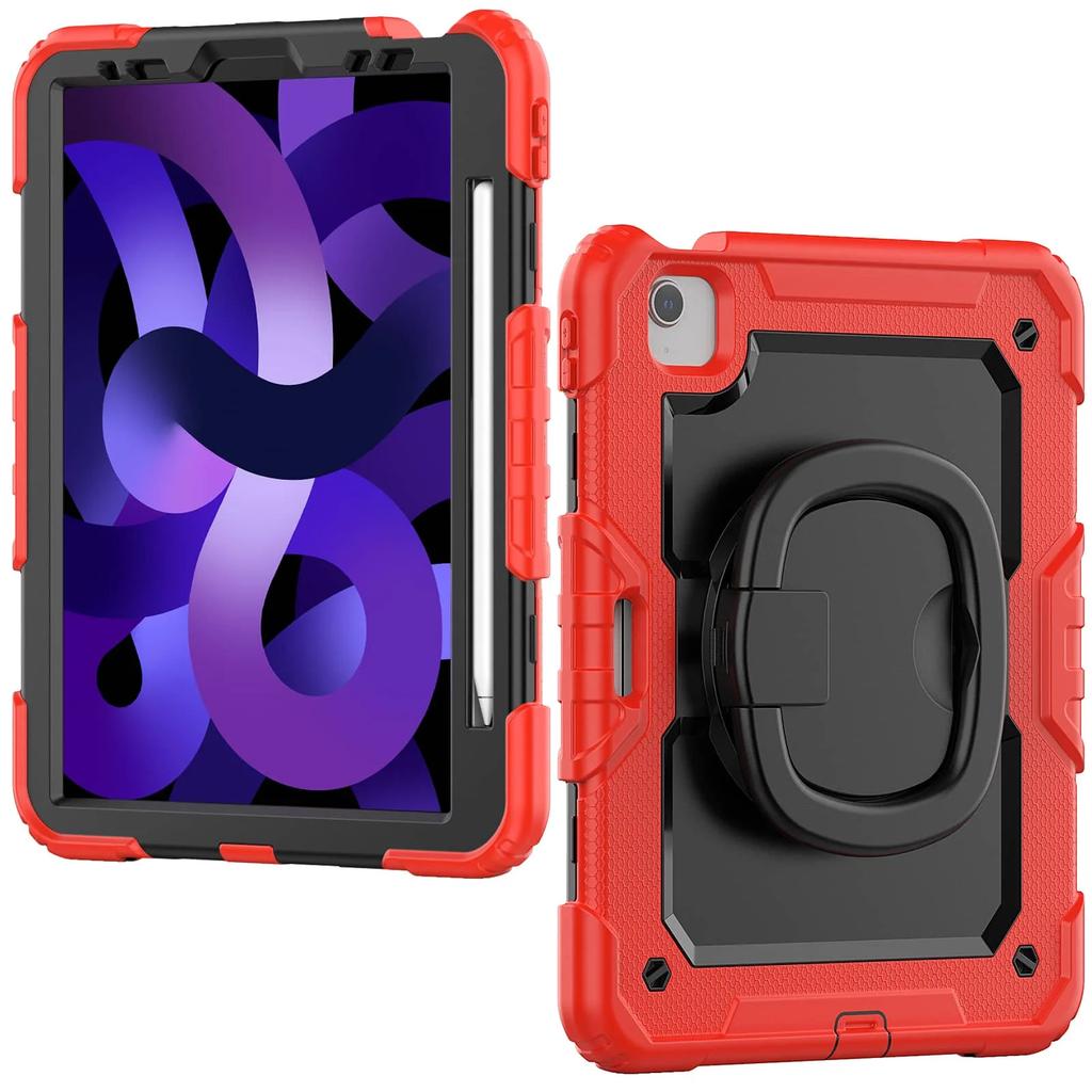 For iPad Pro 11''/Air 4/5,Military Grade Shockproof Protective Silicone Cover 360 Folding Handle Grip + Handle Shoulder Strap