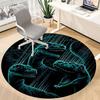 1pc Jurassic Dinosaurs Office Round Area Rug, Indoor Mat Suitable For Office,Bedroom Living Room Home Decor, Room Deco A0926105