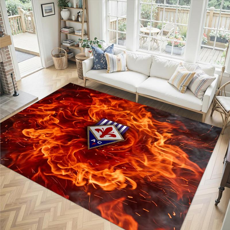 Fiorentina FC Design Crystal Velvet Carpet Cozy Non?Slip Printed Rug For Bedroom Living Room Entrance