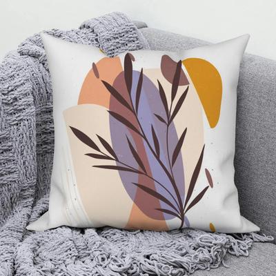 Housse de Coussin de Canapé de Salon de Voiture Luxe Décoration de Maison Housse d'Oreiller Motif Imprimé Feuilles Créatif Abstrait Housse de Coussin