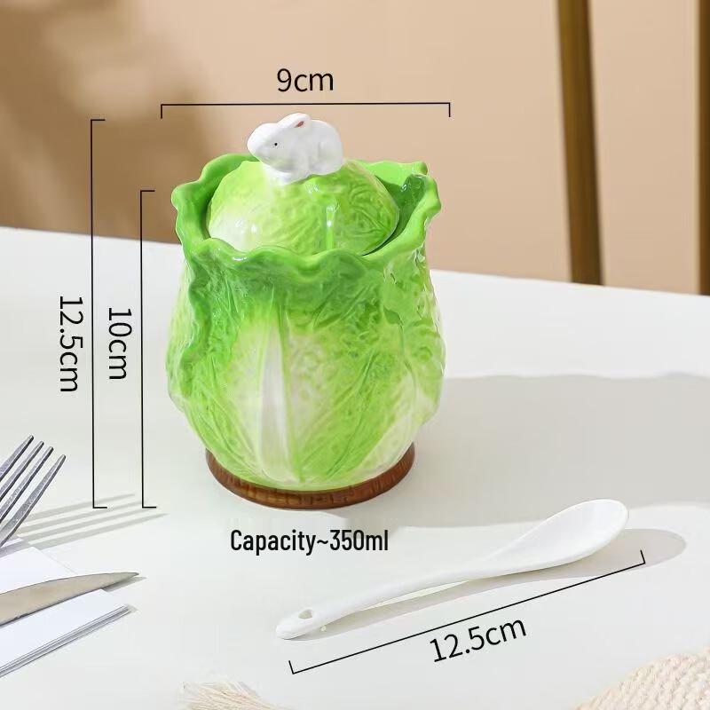 Керамическая банка для специй ZISIZ с дизайном в виде капусты