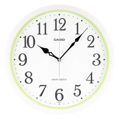 Wall Second Hand Clock, Radio-Controlled Clock, White, Analog, Standard, Night-Time Stop, IQ-481J-7JF