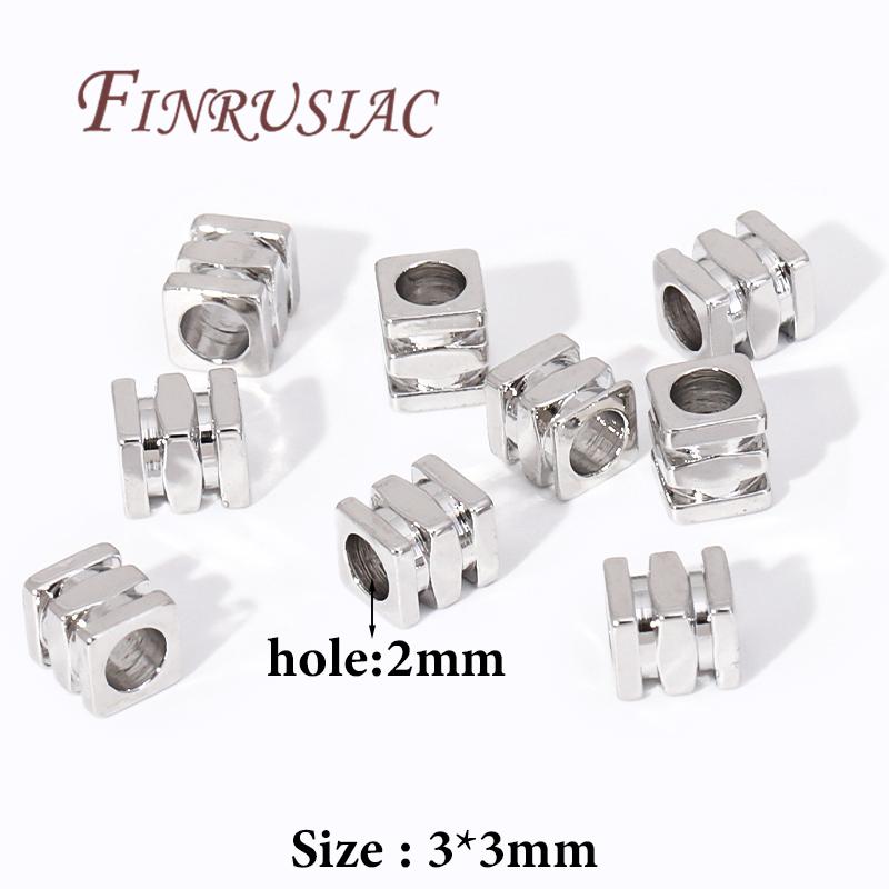 3X3MM Square Spacer Beads 18K Gold Plated Brass Cube Beads DIY Beading Jewelry Accessories,Spacer Separator Bead Wholesale