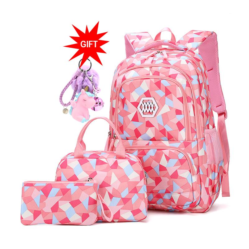 Large School Backpack For Girls Geometric-Print Backpacks For School Children Girls Primary Kids School Bags Bookbag Mochila