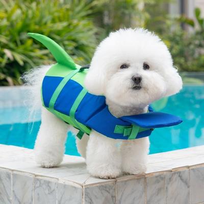 Shark Shape Dog Life Vest Superior Buoyancy High Visibility Pet Life Jacket Tear-resistant Adjustable Dog Life Preserver