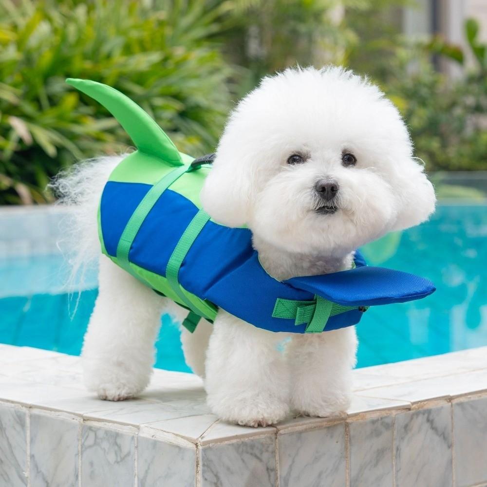 Adjustable Dog Life Vest Shark Shape Dog Swimming Suit Pet Life Jacket  Beach Outdoor