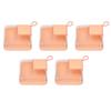 5pcs Powder Puff Holder Transparent Rectangle Shape Portable Makeup Puff Holder with Hanging Ring Orange Color