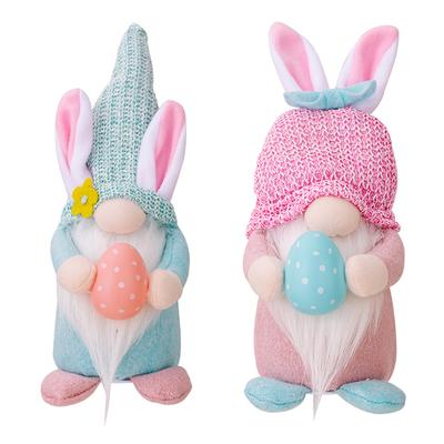 32cm Gnome Easter Faceless Doll Multi-Purpose Light-Up Rabbit Ears Dwarf Figurine Spring Bunny Hanging Decoration for Home Decor