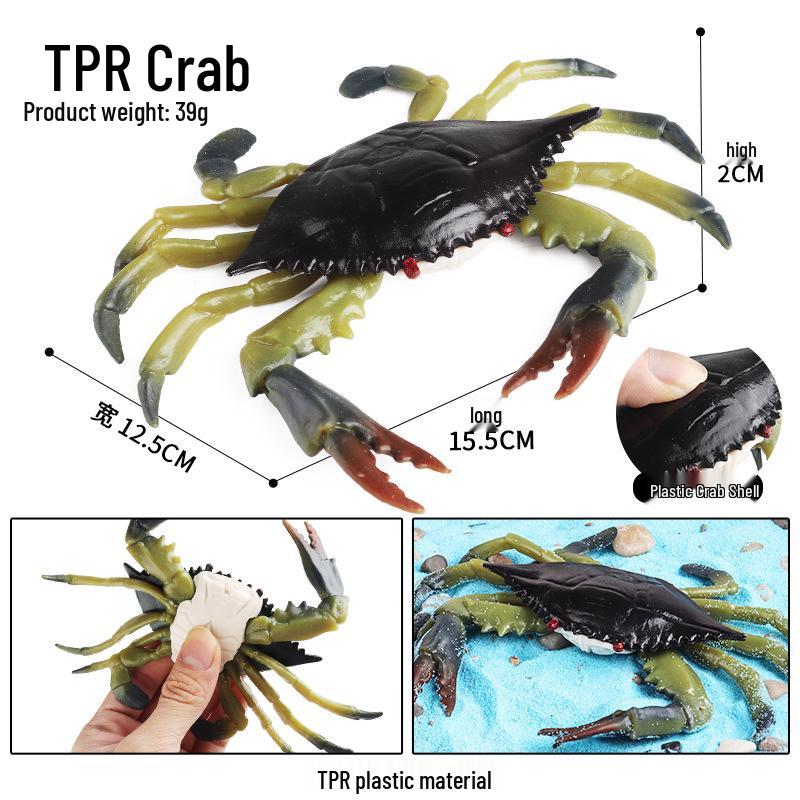 Kids' Marine Animal Model Stress Relief Toy Set: Pufferfish, Octopus, Crab, Shark, Dunkleosteus