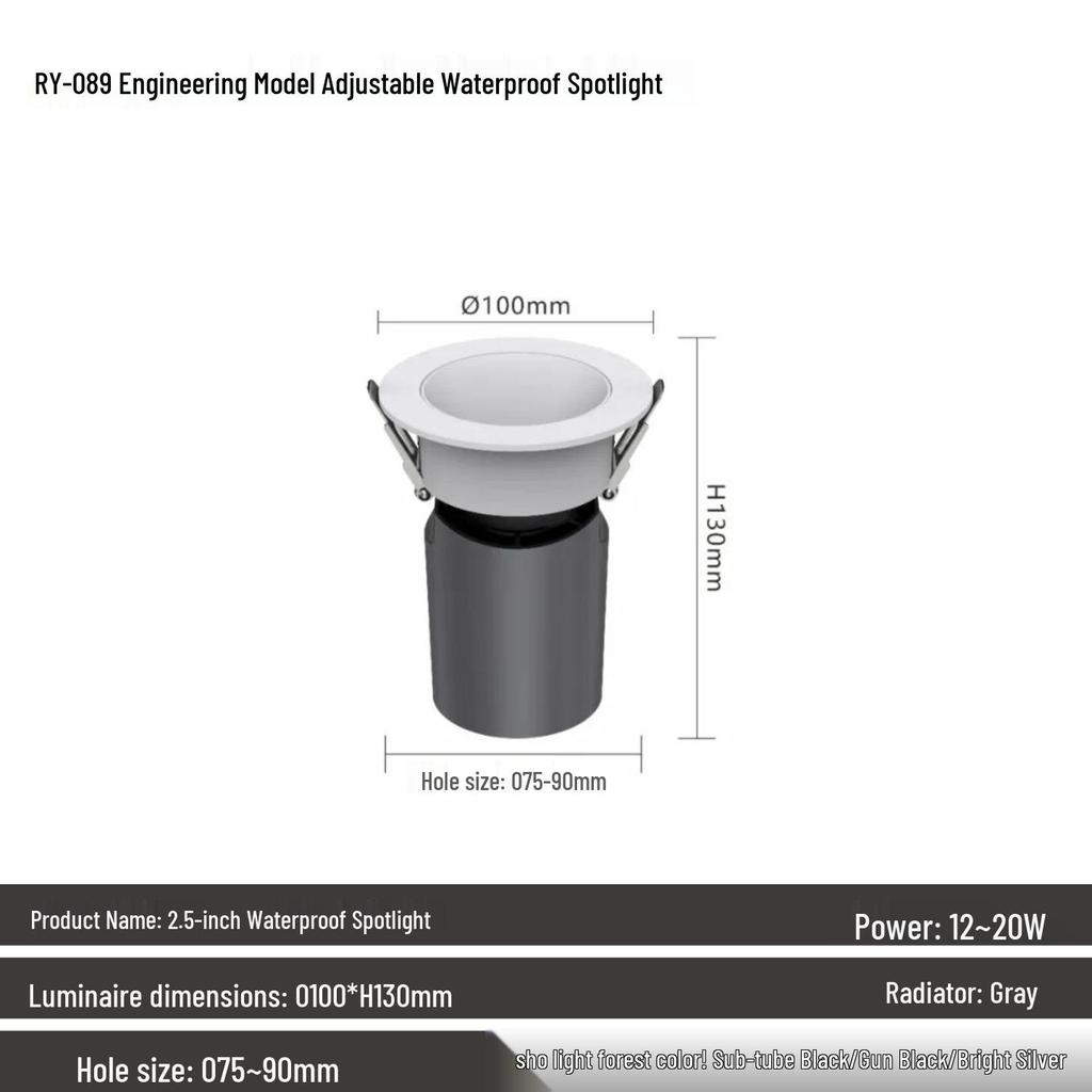 IP65 Waterproof Commercial Ceiling Spotlight for Hotels and Plazas