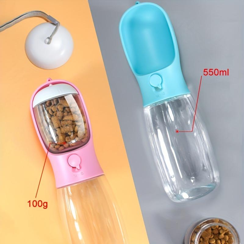 Dog Cat Water Bottle, Portable Pet Water Bottle with Food Container, Outdoor Water Dispenser, Leak Proof Water Bottles for Dogs