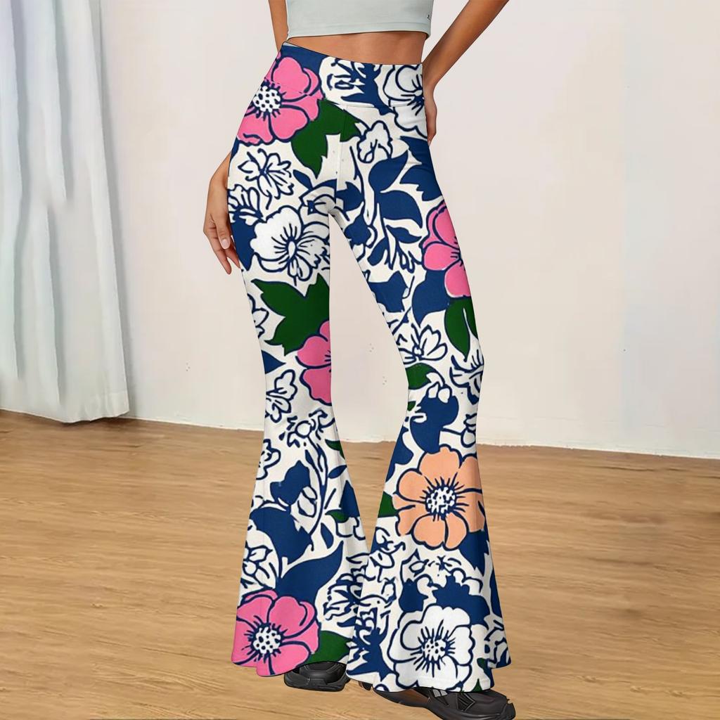 Women's High Waist Flared Yoga Pants Stretch Slim Fit Casual Long Trousers Soft Breathable Fabric Comfortable Design Suitable for Daily Wear