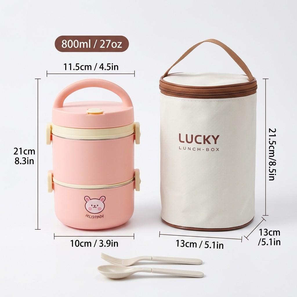 Microwave Safe 304 Stainless Steel Bento Box Thermal Lunch Box Portable Leakproof Insulated Kids Food Container Stackable