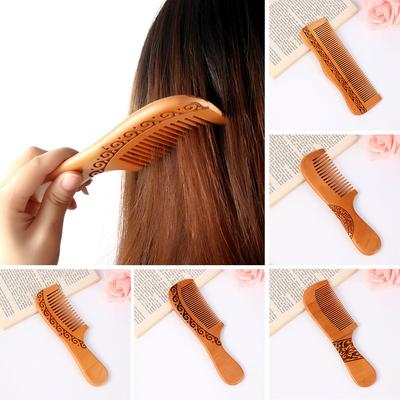High Quality No Static Head Massage Hair Styling Tool Peach Wooden Beard Comb Hair Comb