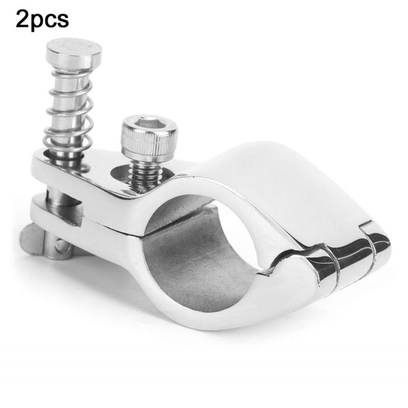Cleme pentru țevi de baldachin pentru bărci, pachet de 2, glisiere cu fălci articulate din oțel inoxidabil rezistente, cu sistem de blocare sigur pentru țevi de 22-32 mm