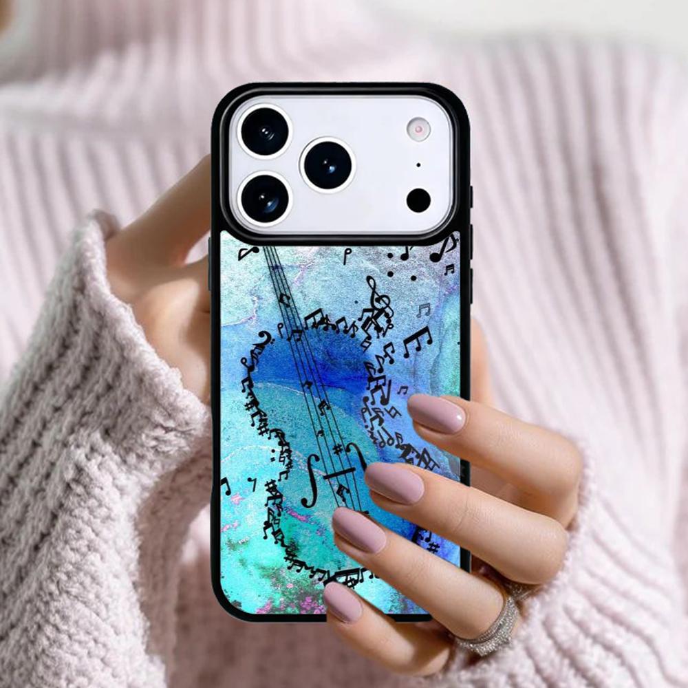 Musical Notes Violin Classical Phone Case For Apple iPhone 17 Air 16E 15 14 Plus 13 12 11 Pro Max Mini Funda Cover