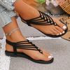 Women'S Bohemian Style Adjustable Ankle Strap Flat Sandals - Open Toe with Beaded Cross Straps, Summer Beach Party Shoes