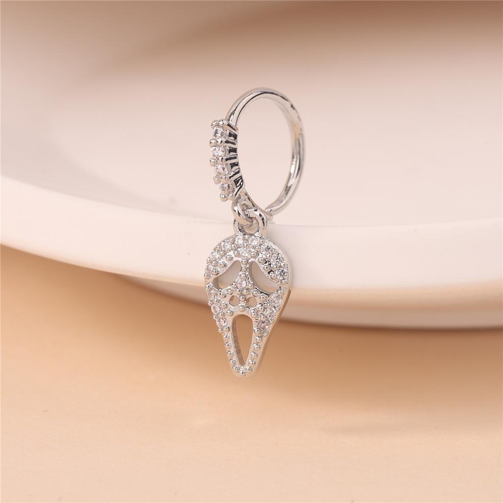 Halloween Skull Ghost Pumpkin Pendant Nose Ring Nose Piercing Jewelry Personality Niche Nose Spike Ring