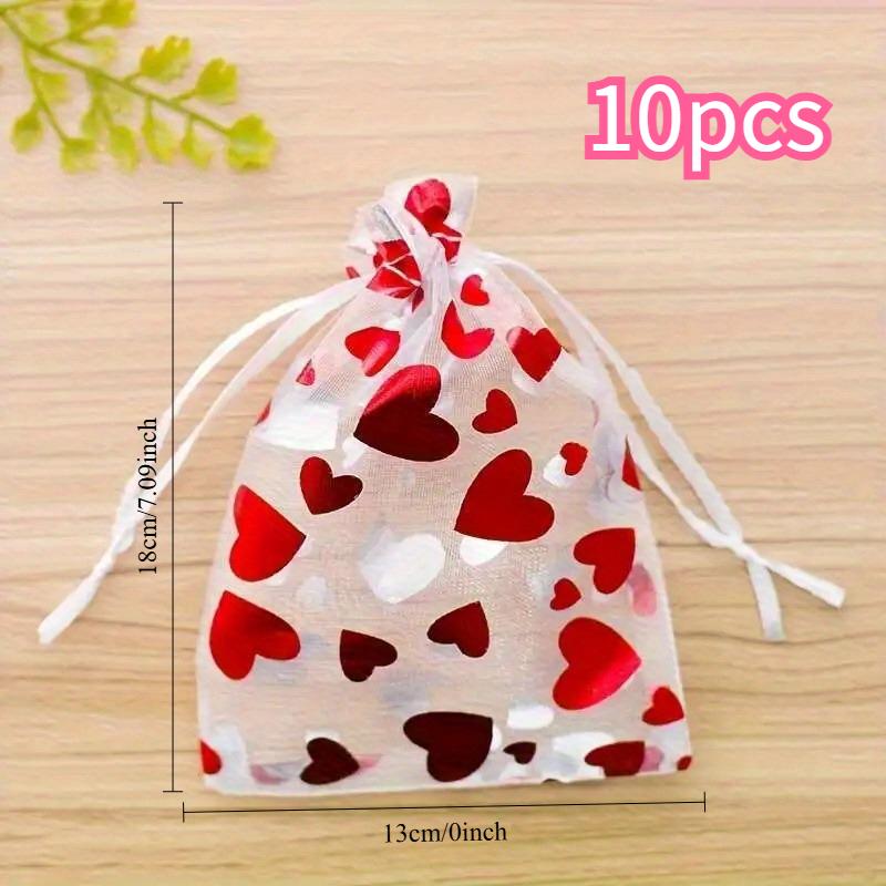 Elegant Hot Stamping Yarn Holiday Gift Bags - 10pcs Set for  Wedding & Valentine's Day Party Favors