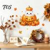 Thanksgiving Wall Decor for Home Fall Stickers, Cute Cartoon Rabbit Squirrel Pumpkin Maple Leaf Decals Bedroom Bathroom Toilet Removable Self-Adhesive