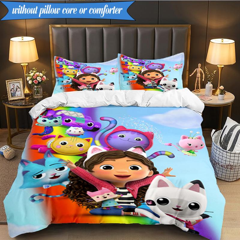 Rainbow Friends Dollhouse 3pcs K-pop Music Group Bedding set,Ideal for Bedroom, Dormitory,Including Duvet Cover And 2pcs Pillowcases,Fan Gifts
