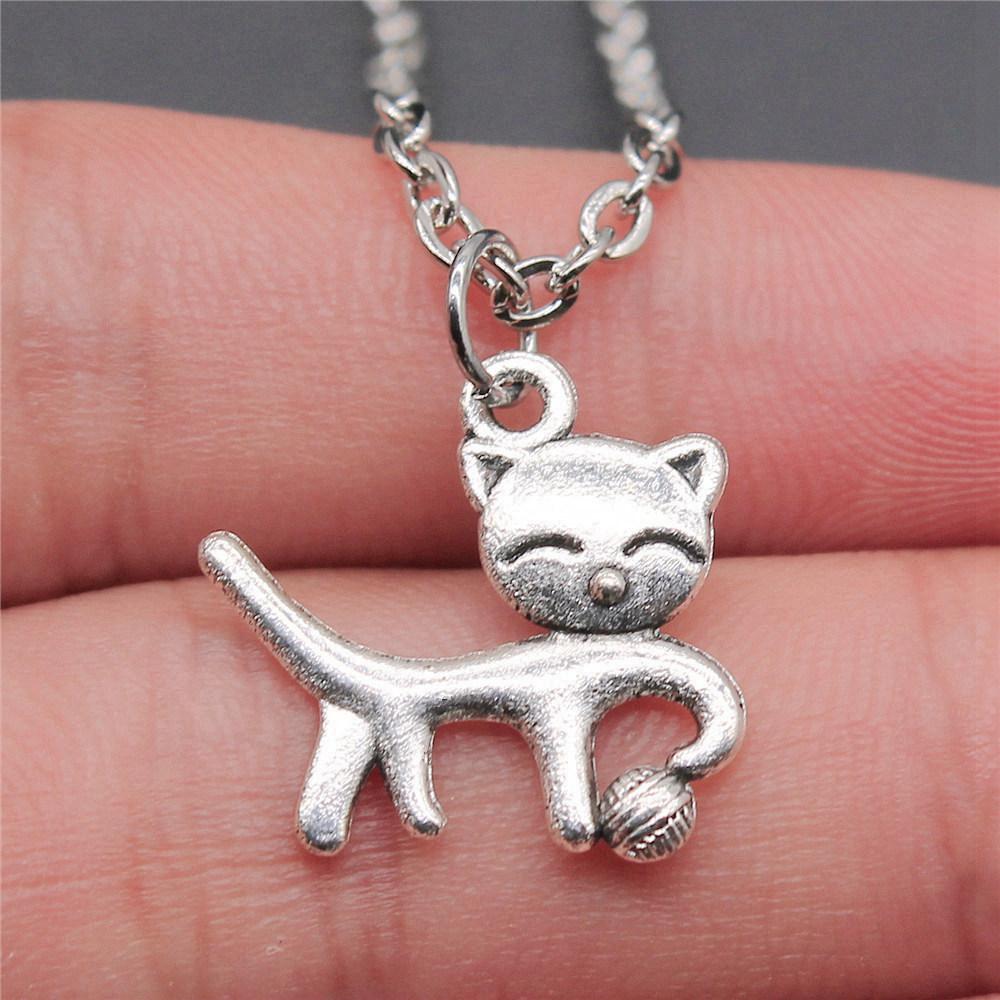 Pet Dog Cat Pendant Antique Bronze Metal Choker Necklace for Women New Arrival Gift